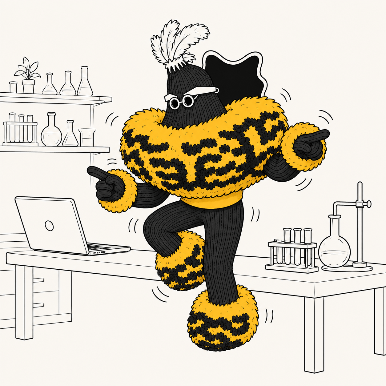 Animated MBRE Labs hero artwork featuring Ekpe at work